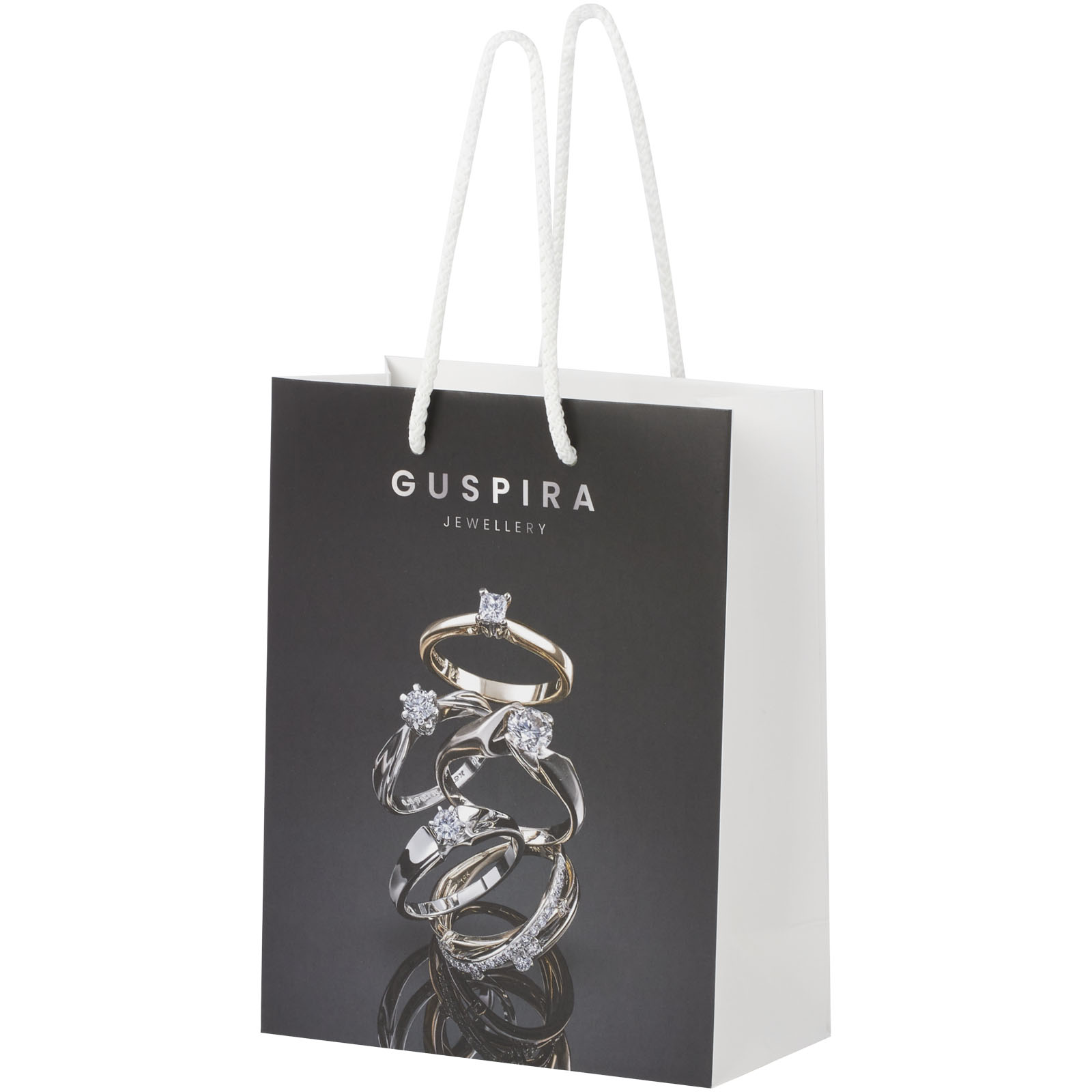 Handgefertigte Papiertasche mit Kunststoffgriffen - Linz am Rhein