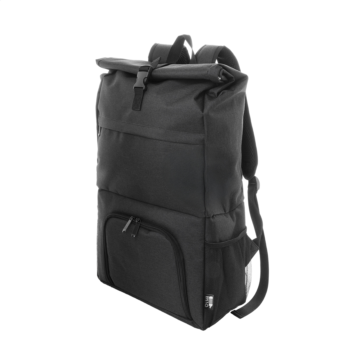 Chilltop Rolltop-Kühlrucksack aus 600D RPET mit Kühlfach und Logo