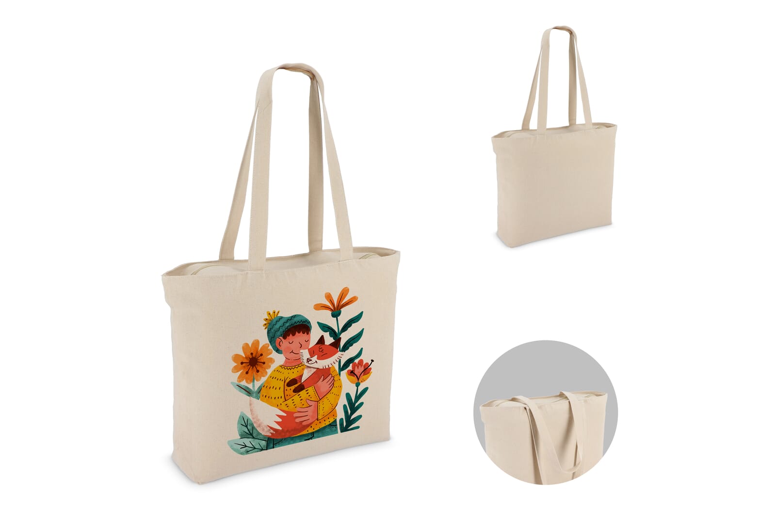 Baumwoll-Canvas-Tasche mit Reißverschluss - Nottertal-Heilinger Höhen