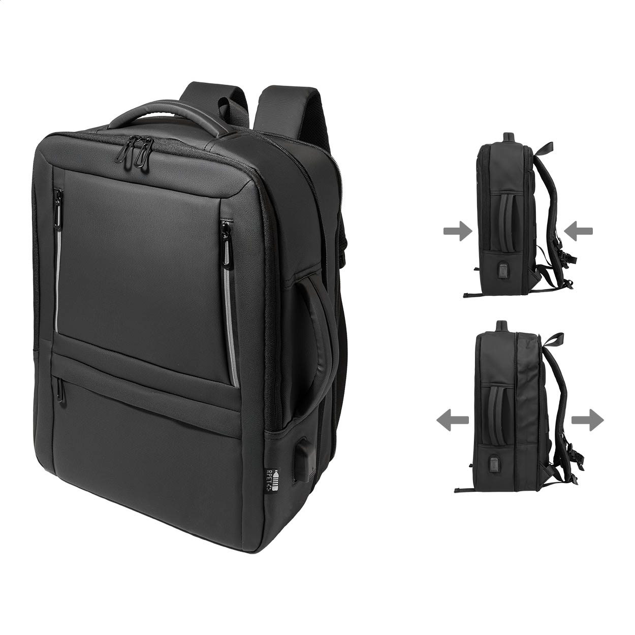 Molson wasserdichter RPET-Dokumentenrucksack mit USB-Port und Logo