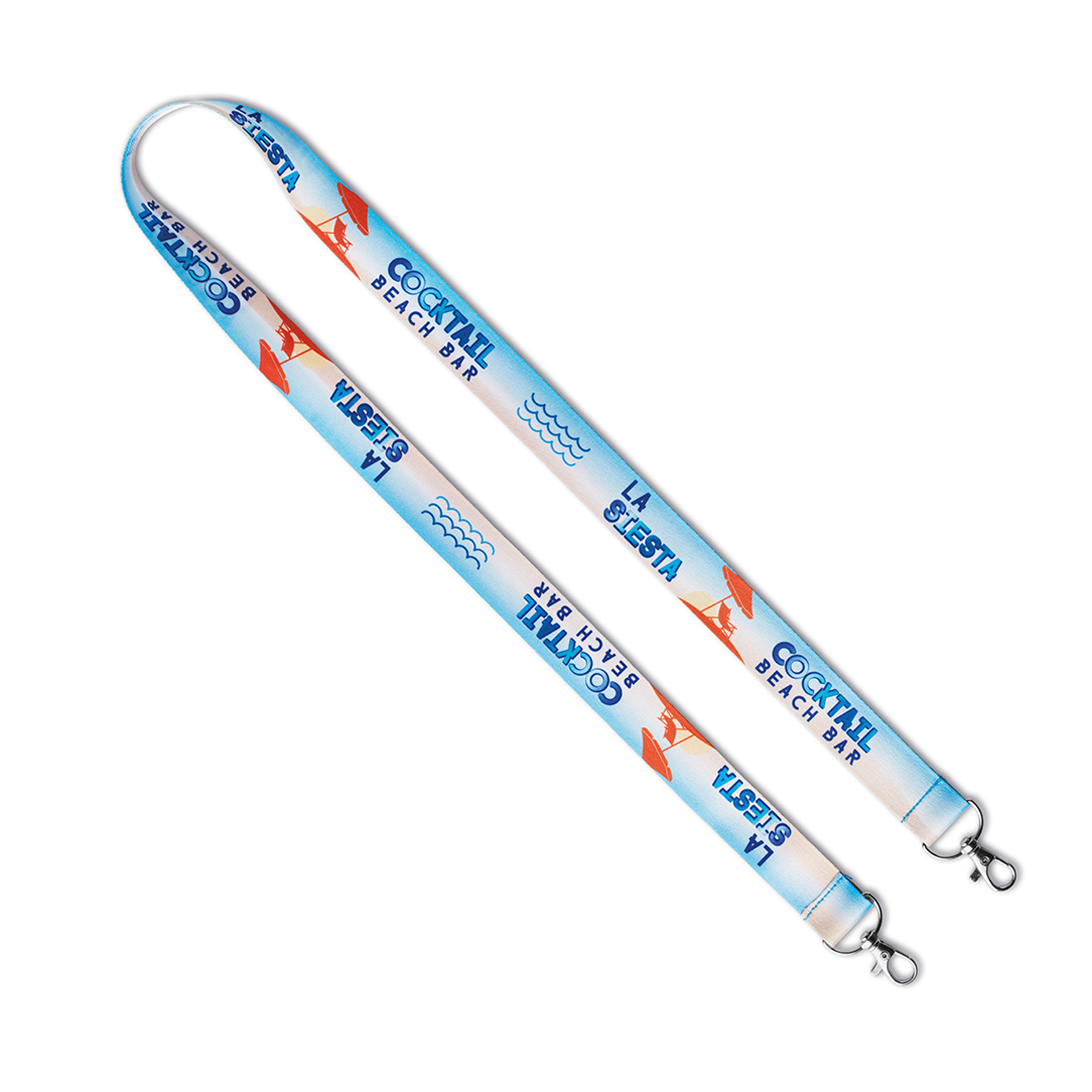 Hochwertiger Fotodruck-Polyester-Lanyard mit Doppelkarabiner - Waldmohr bedrucken mit Logo