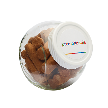 395ml Bonbonglas mit weißem Deckel und vollfarbigem Etikett - Schönau