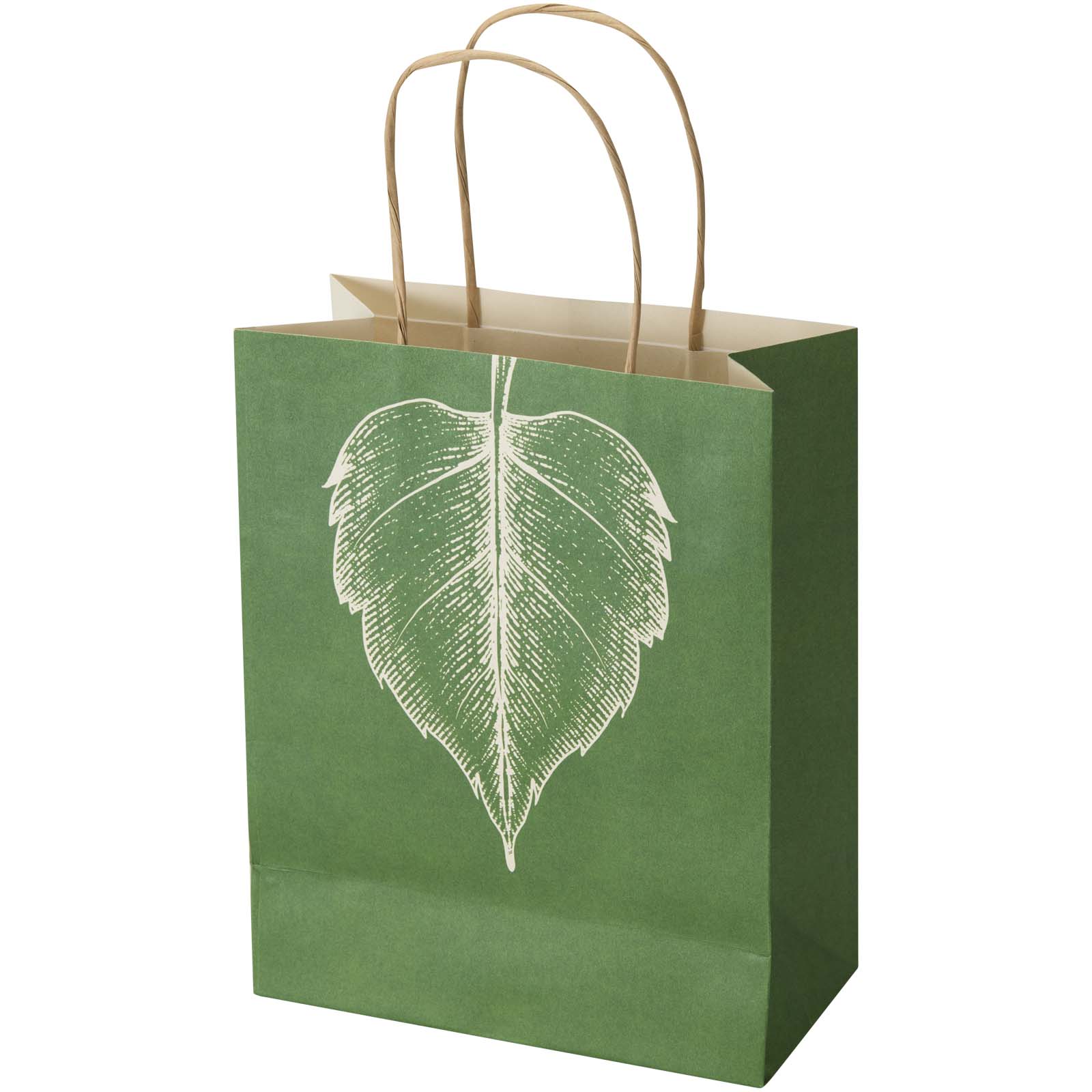 Papiertasche aus Agrarabfällen 150 g/m² mit Logo, 18 x 9 x 23 cm bedrucken mit Logo