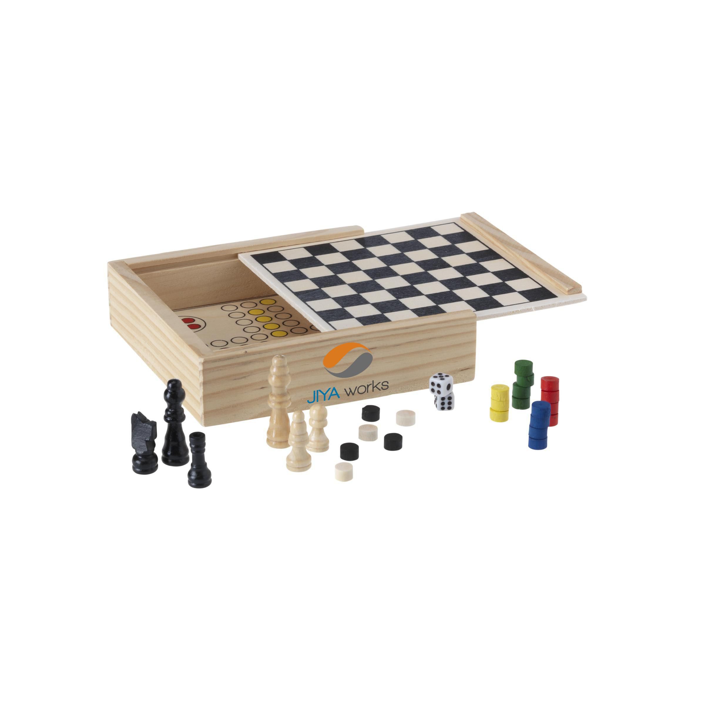 HolzSpiel 5-in-1 Spielset - Luckenwalde bedrucken mit Logo