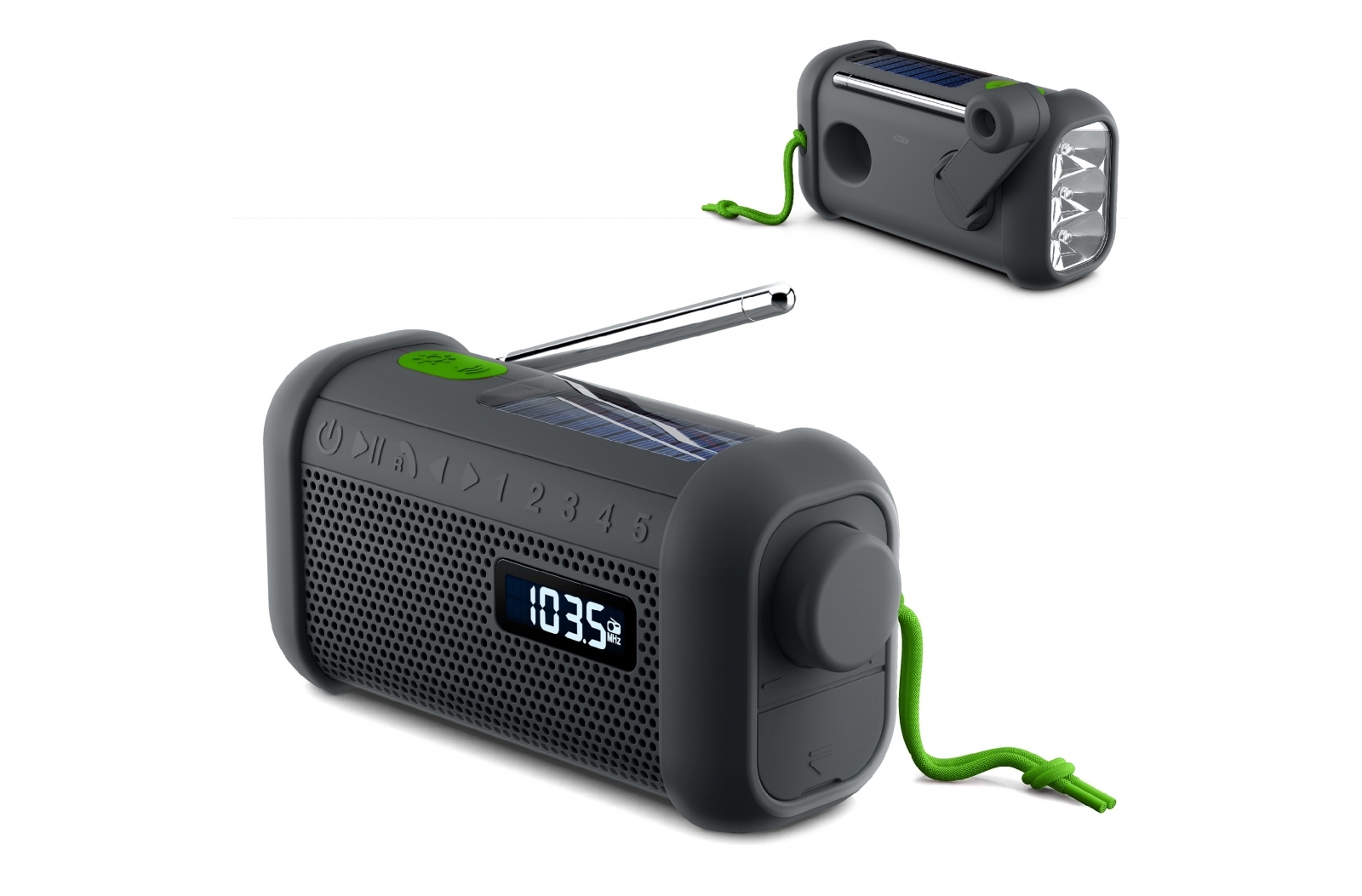 MH-08 | Muse Radio, Bluetooth-Lautsprecher mit Solar und Aufziehmechanismus