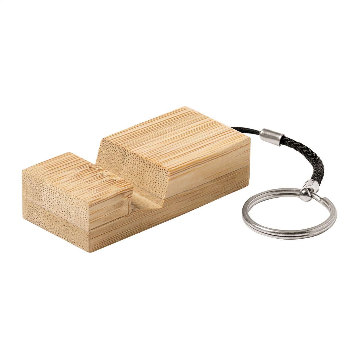 Dulloo Bambus-Schlüsselanhänger mit Handyhalter und Ihrem Logo