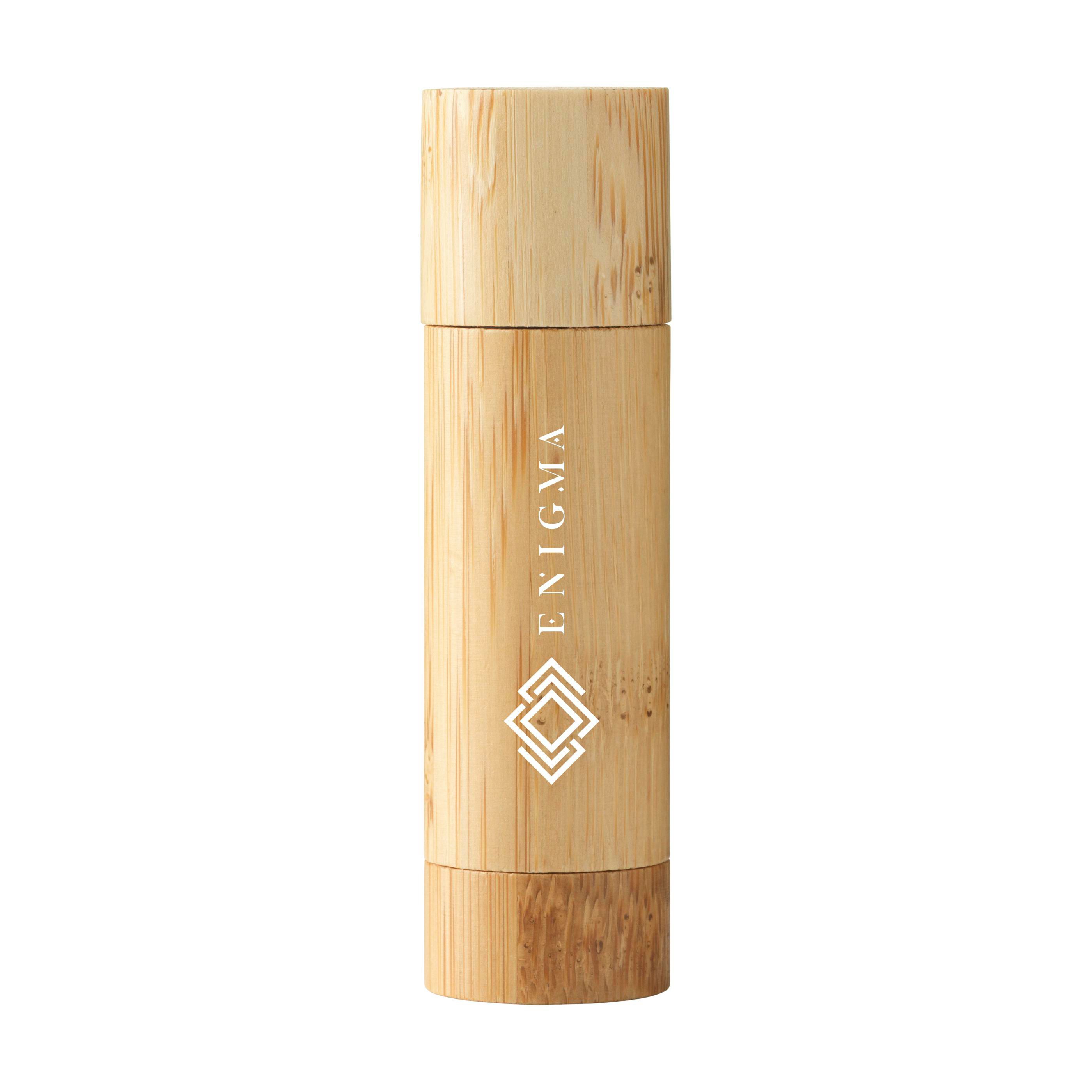 Lippenbalsam Bamboo Nura im Behälter aus Bambus und PP mit Logo bedrucken mit Logo