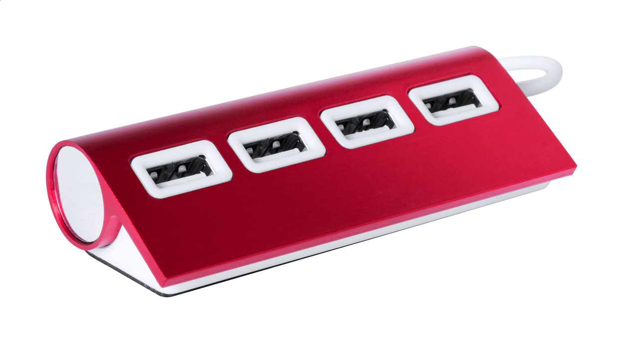 Aluminium USB Hub mit 4 Anschlüssen - Adelsheim bedrucken mit Logo