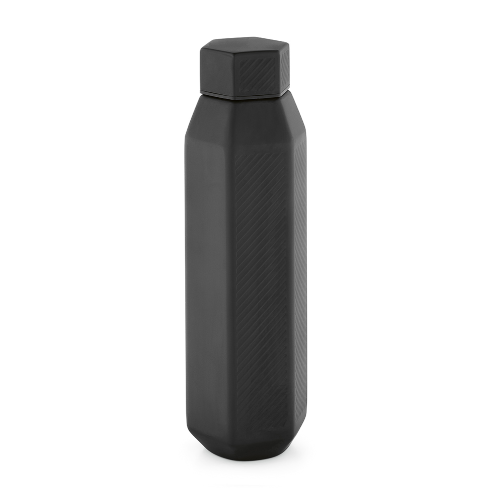 Hexagonale Isolierflasche aus recyceltem Edelstahl - Mainburg bedrucken mit Logo