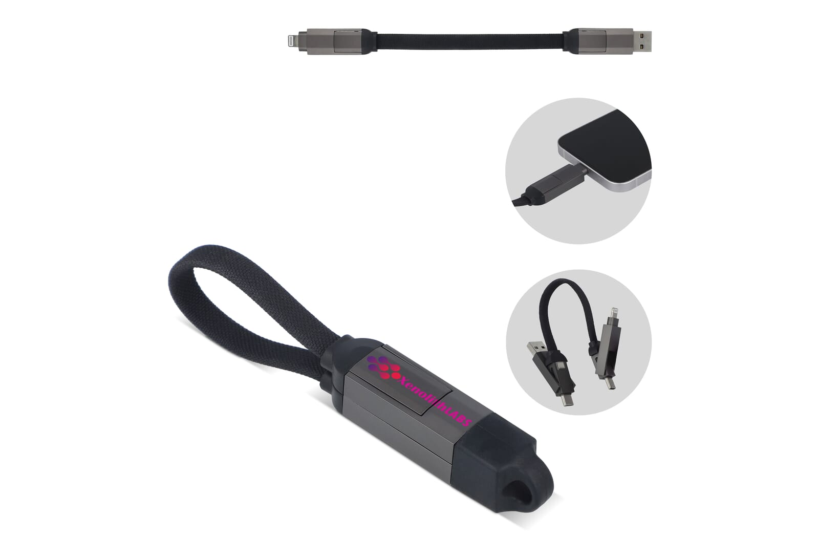 Multifunktionales 4-in-1 Kabel OTG Schlüsselanhänger 60W - Erkner