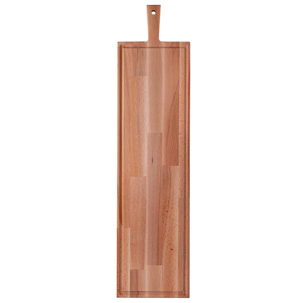 Serveerplank Beukenhout Met Handvat & Sapgeul - 80 x 20 cm bedrucken mit Logo
