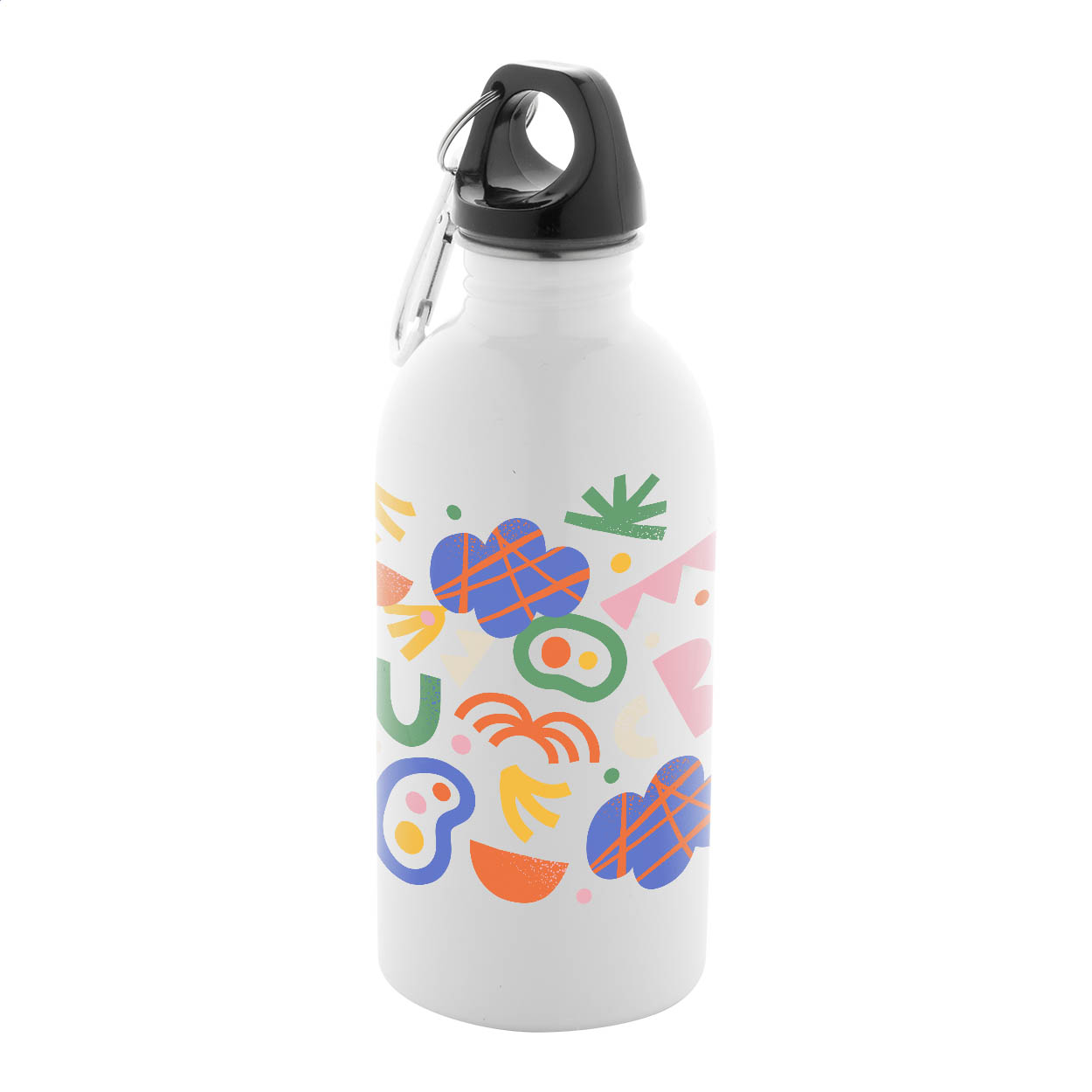 Pressuto 400 ml Trinkflasche aus recyceltem Edelstahl mit Karabiner, Sublimationsdruck mit Logo bedrucken mit Logo