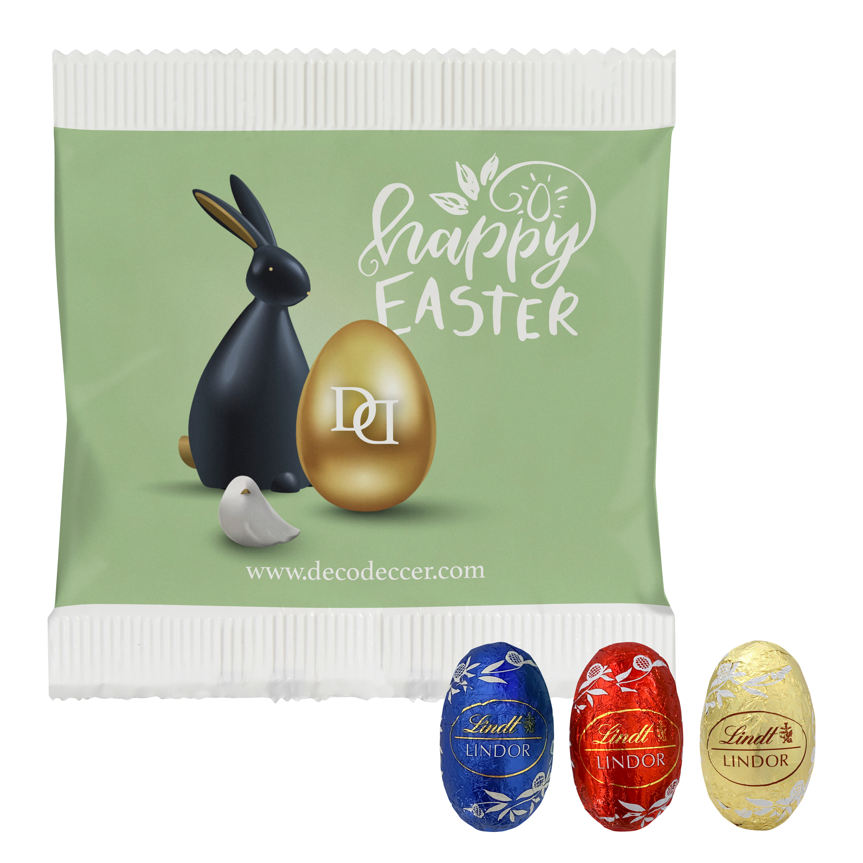 Lindt Mini-Ostereier-Trio im Papierbeutel - Wahlstedt bedrucken mit Logo