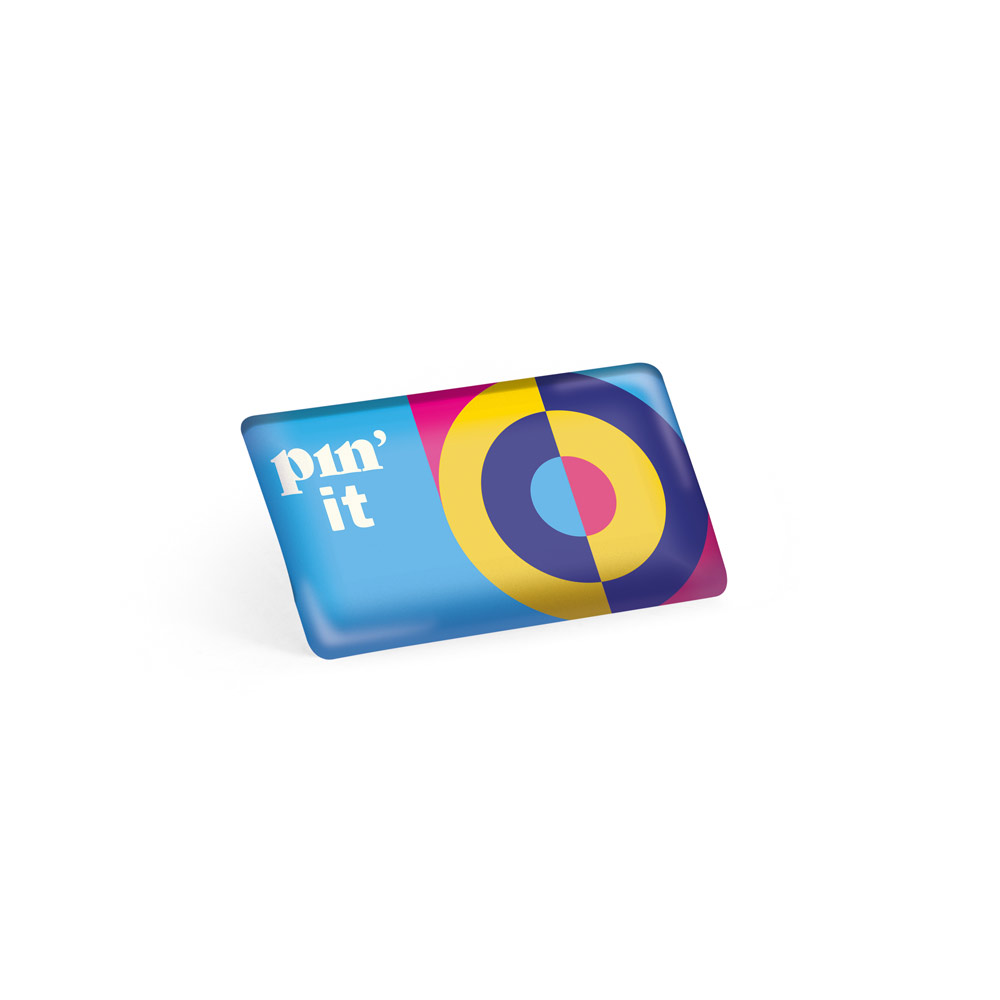Doming 8 rechteckiger flexibler Doming-Badge mit Ihrem Logo, 25 × 15 mm