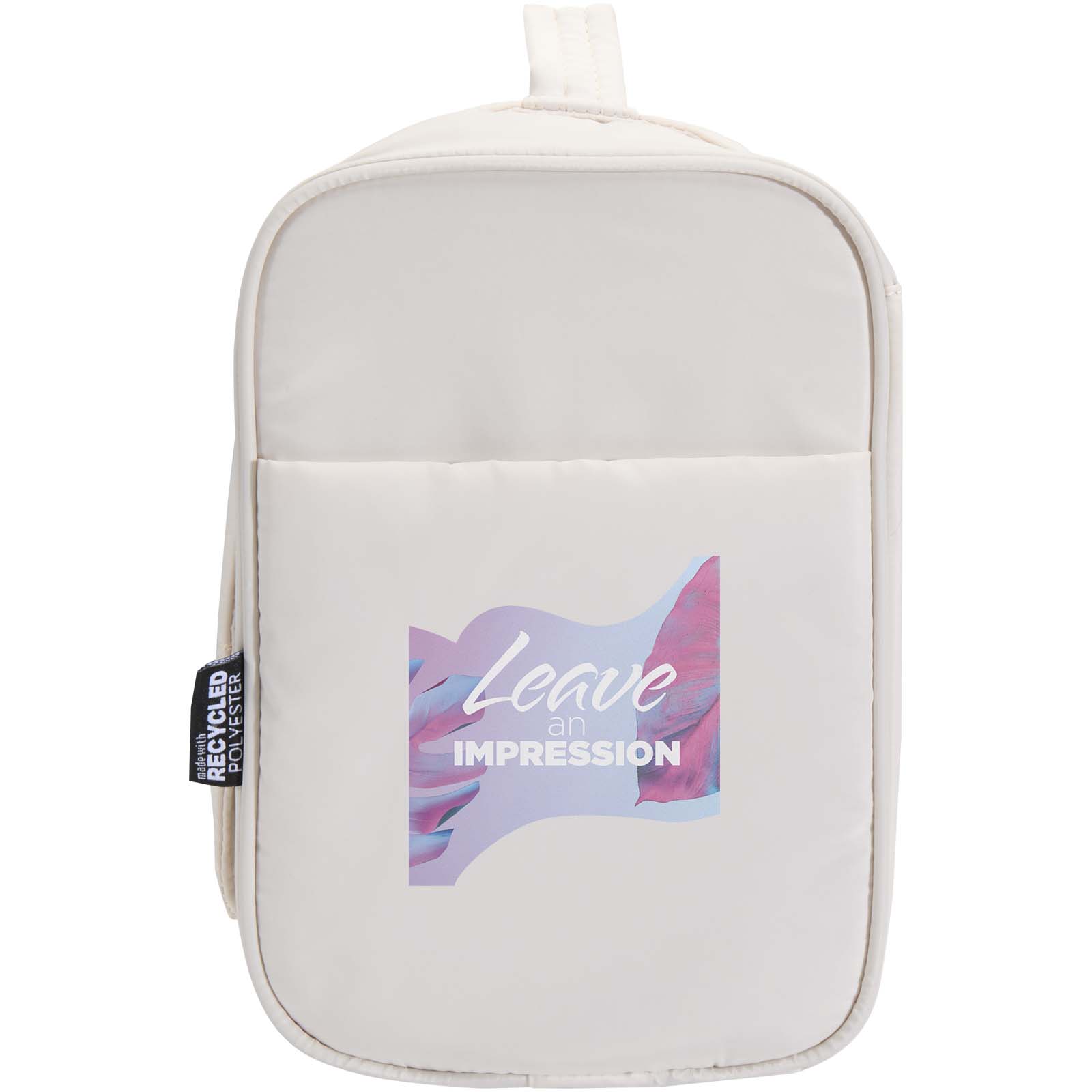 Puffer Kulturtasche zum Aufhängen 8 L aus GRS-Recyclingmaterial mit Logo bedrucken mit Logo