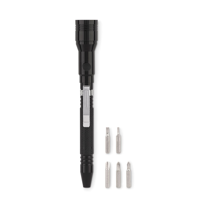 Aluminium LED Taschenlampe mit Magnet und Schraubendreherköpfen - Zörbig