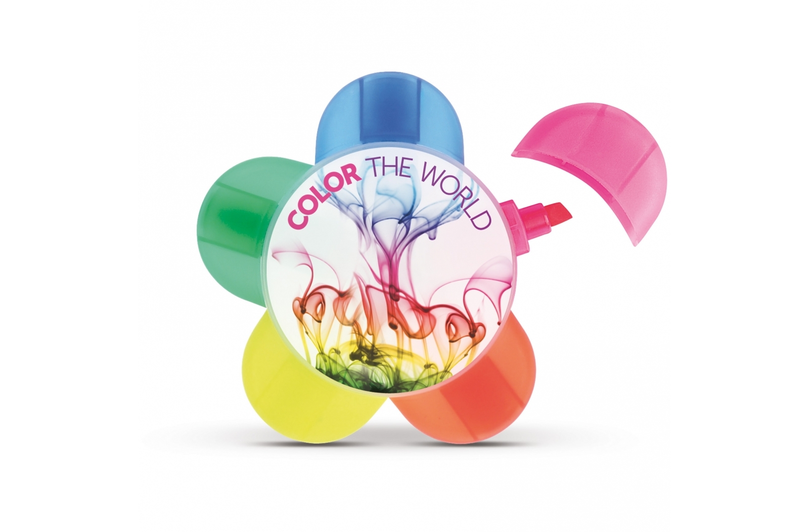 Textmarker Blume mit 5 Farben