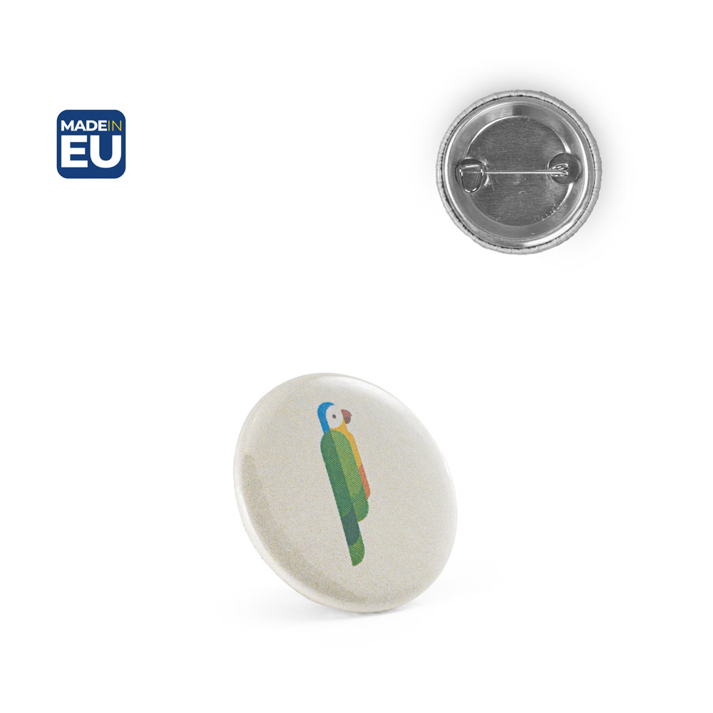 Button P'IN 1 mit Anstecknadel, mit Ihrem Logo, ø25 mm