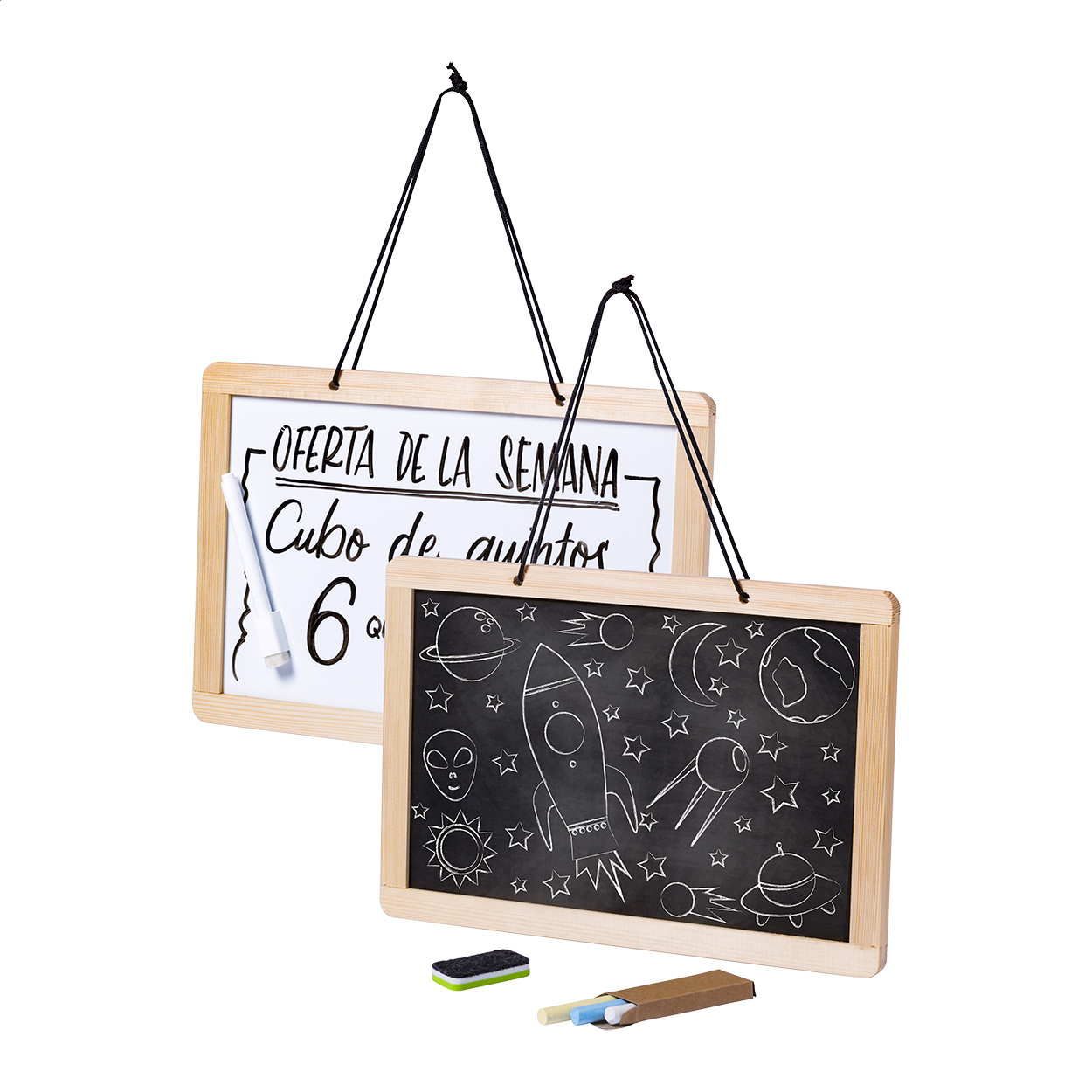 Doppelseitiges Küchentafel-Set - Mainz bedrucken mit Logo