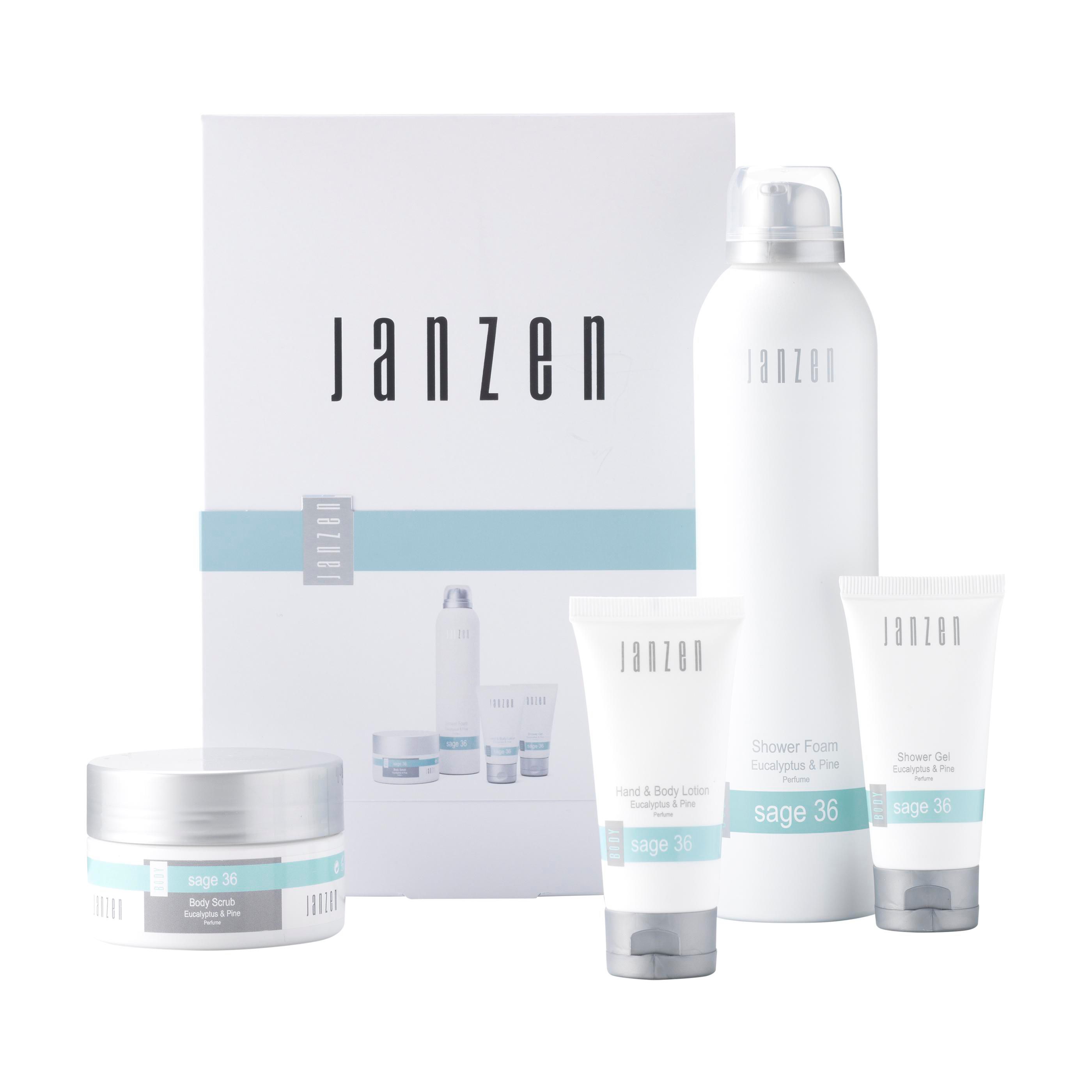 JANZEN Geschenkset S Body Sage 36 mit 4 Haut- und Haarpflegeprodukten bedrucken mit Logo