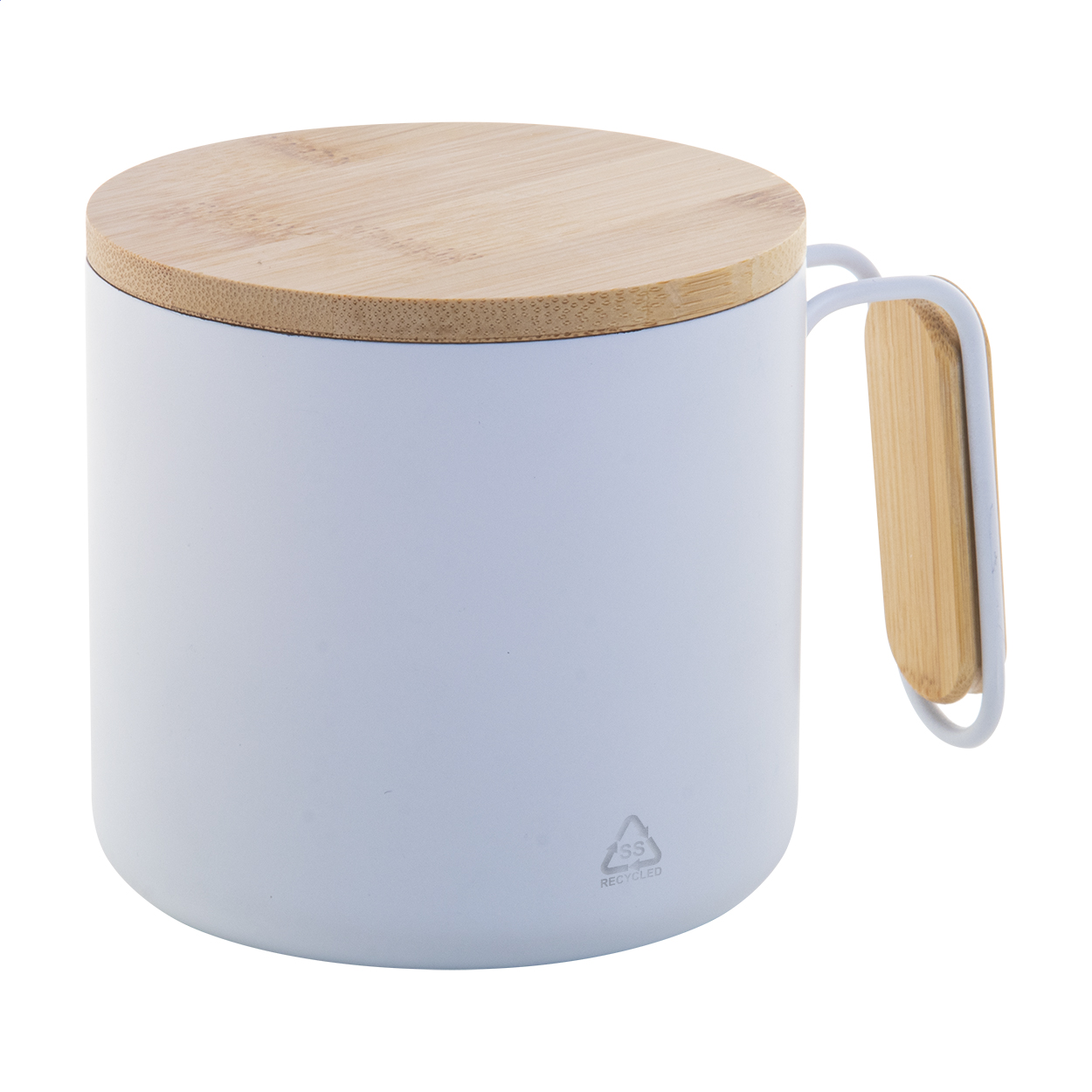 Graboo Thermobecher aus Recycling-Edelstahl mit Bambusdeckel und -henkel