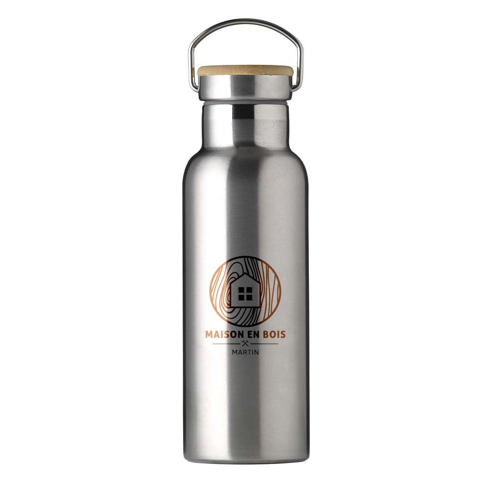 Recycelte, vakuumisolierte Trinkflasche aus Edelstahl - Kellinghusen  bedrucken mit Logo