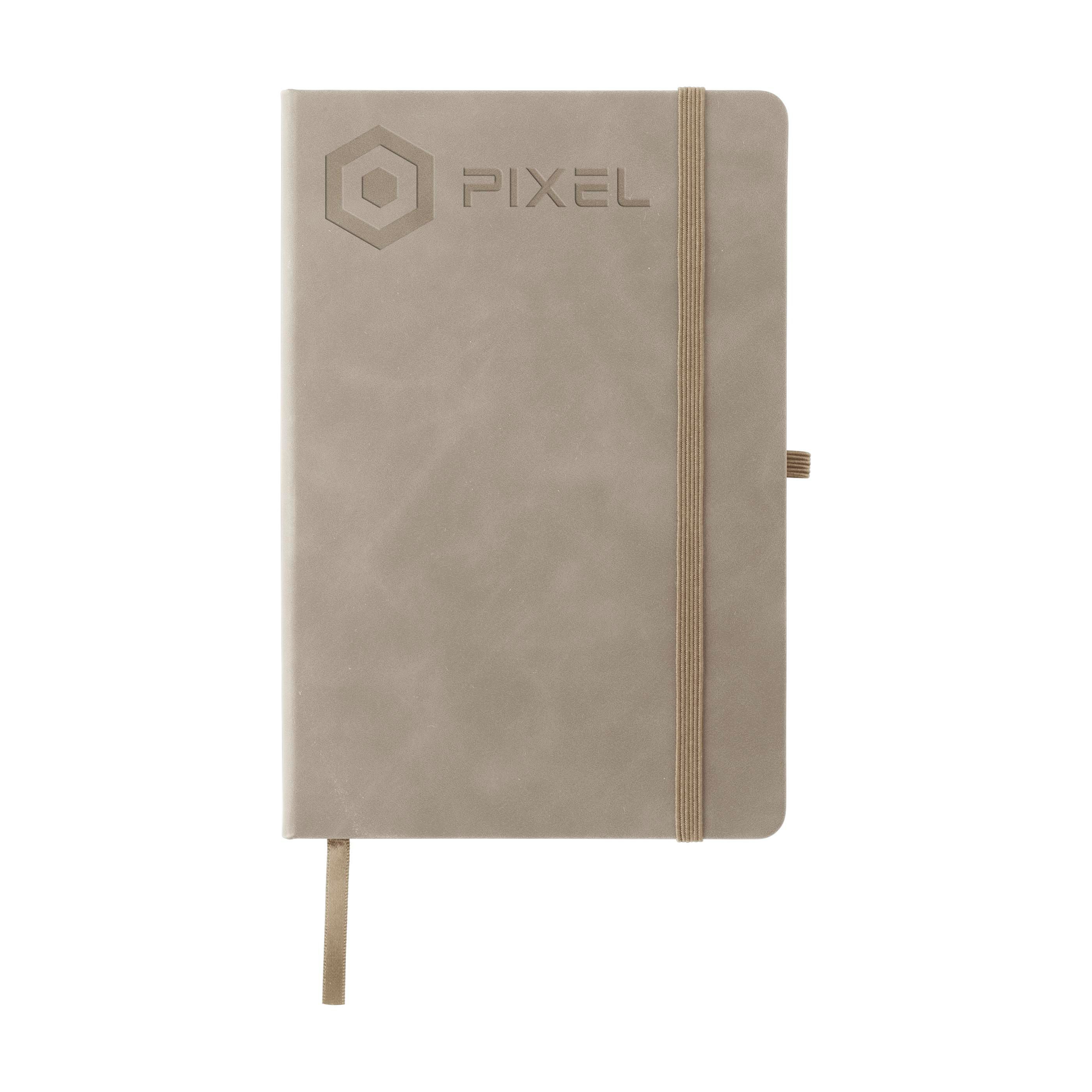 Riva A5 Notizbuch mit Einband aus PU und Dacron, FSC-Mix-Papier, Logo