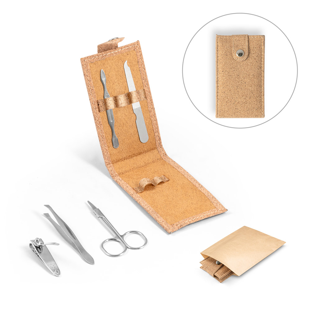 Edelstahl Maniküre-Set in Korktasche - Niedenstein