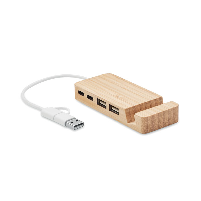 Bambus-Mehrport-USB-Hub - Eisenach