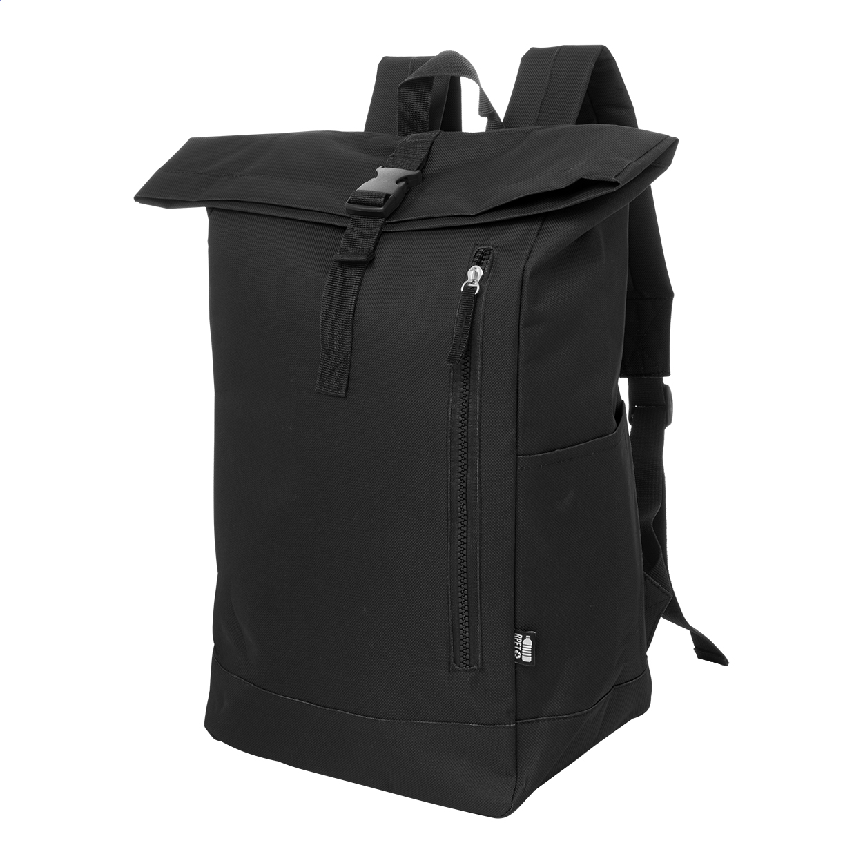 Reback Rolltop-Rucksack aus 600D RPET mit 14"-Laptopfach und Logo
