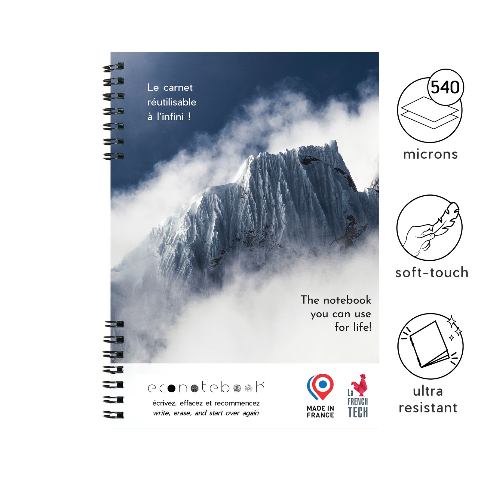 A5 EcoNotebook mit Premium-Cover - Aub