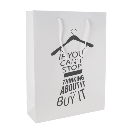 Weiße glänzende laminierte Papiertüten 400x120x360 mm 170 gr/m2 - Drolshagen