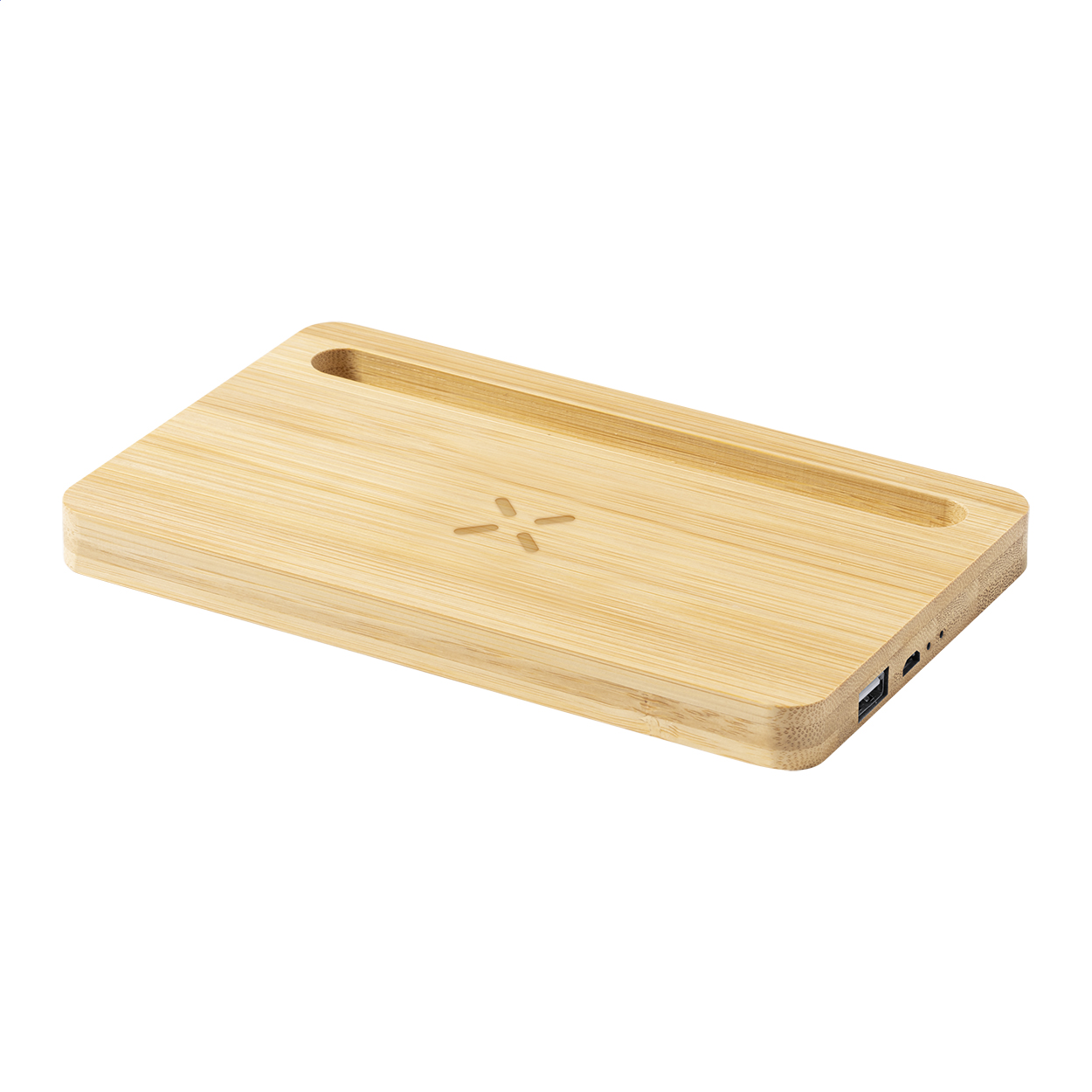 Flabo Schreibtisch-Organizer aus Bambus mit 15-W-Wireless-Charger