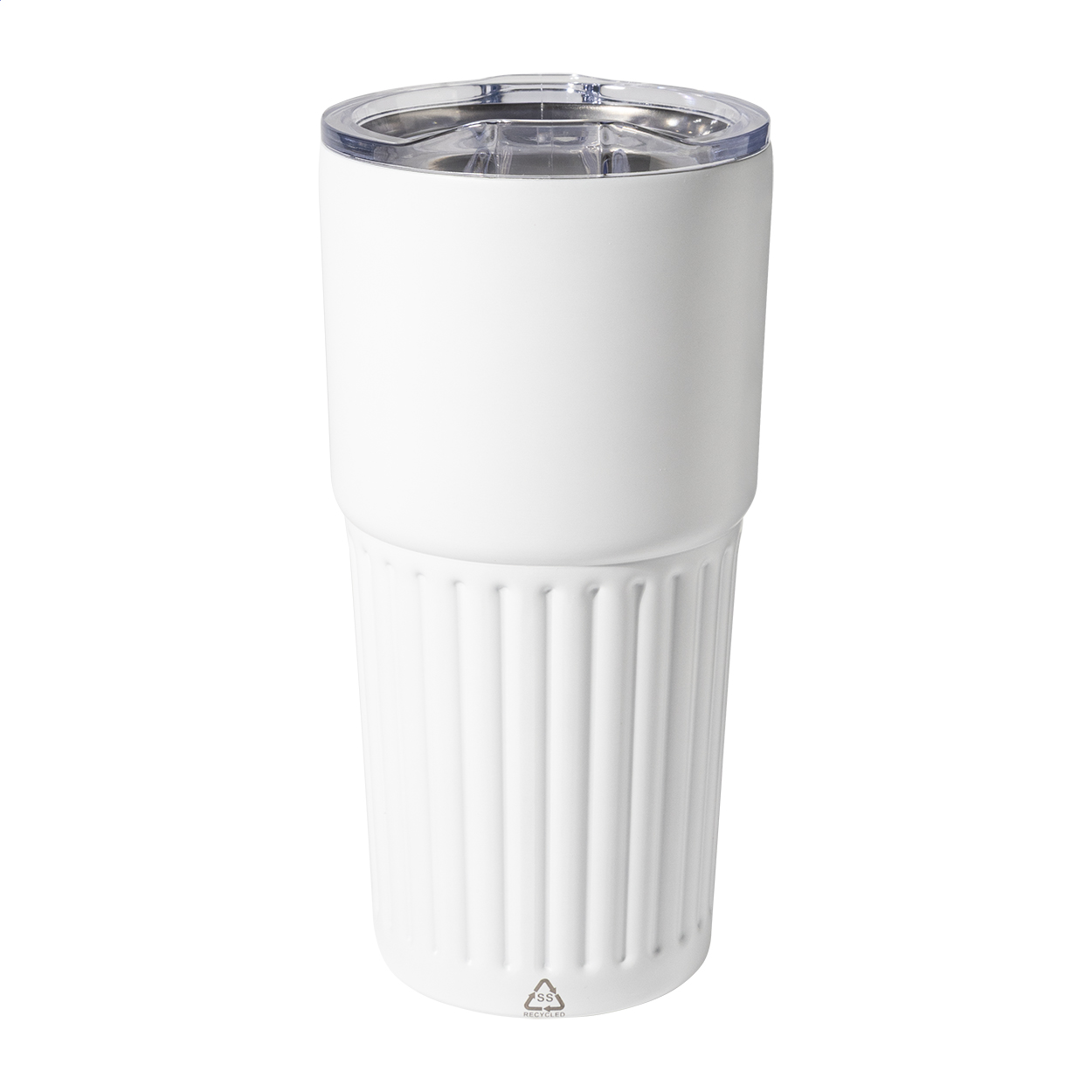 Streaky Tall Thermobecher aus recyceltem Edelstahl, 600 ml, mit Logo